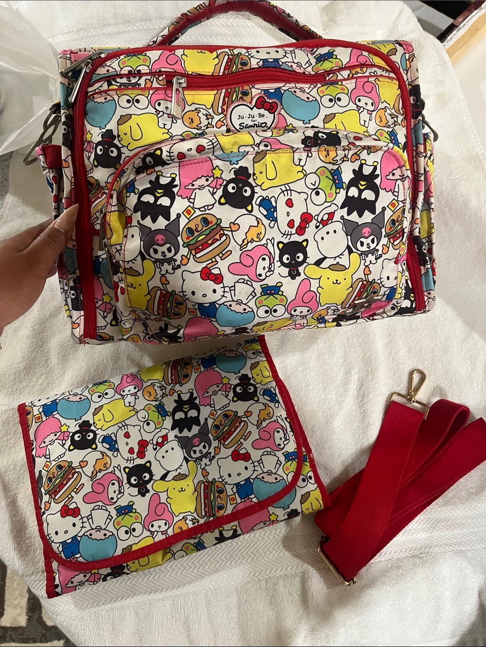 Ju-Ju-Be Kids Character Print Diaper Bag with Red Trim